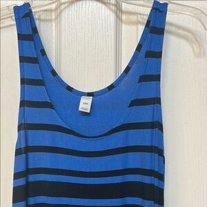 Old Navy Blue and Black Striped Maxi Dress